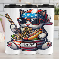 Patriotic Cat: Ramen, Hot Dog Feast