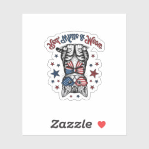 Patriotic Cat Red White and Meow Vintage Design_1