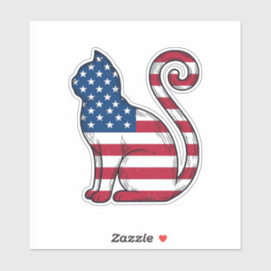 Patriotic Cat Vintage Engraving Vector Design_1