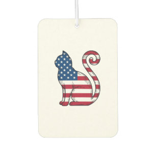 Patriotic Cat Vintage Engraving Vector Design_1 Car Air Freshener