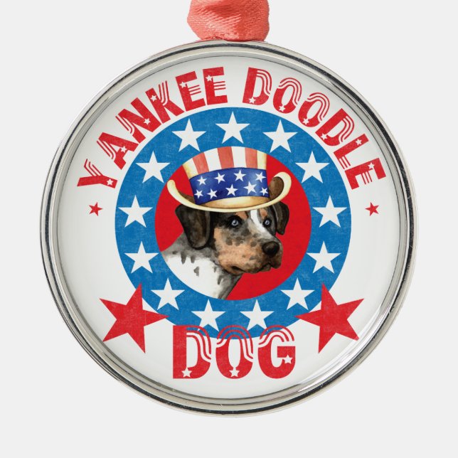 Patriotic Catahoula Metal Tree Decoration (Front)