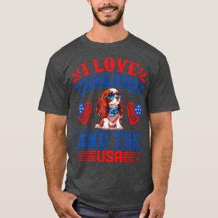 Patriotic Cavalier King Charles Spaniel Dog T-Shirt