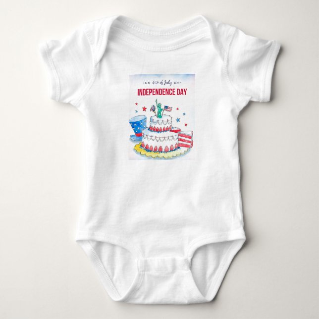 Patriotic Celebration Baby Bodysuit (Front)