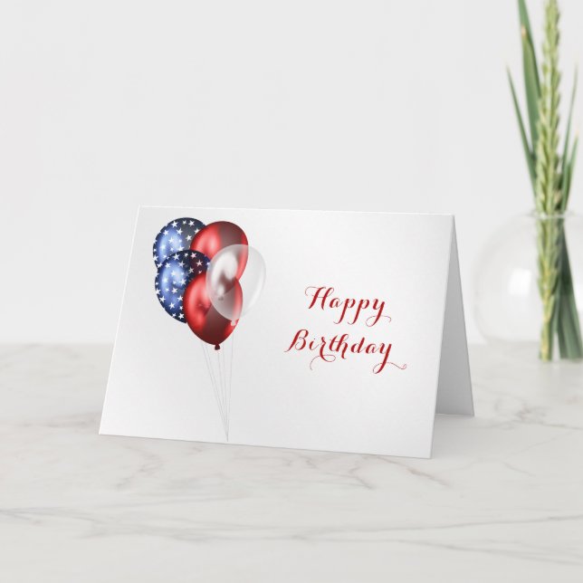 Patriotic Celebration Birthday Card (Front)