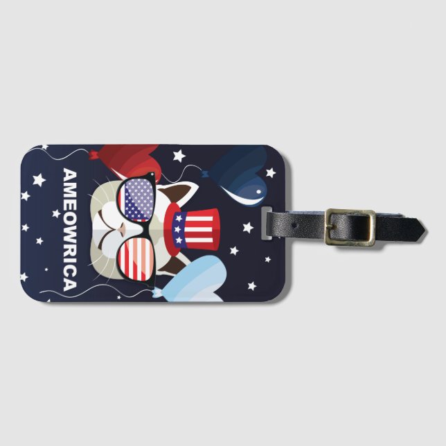 Patriotic Celebration Luggage Tag (Front Horizontal)