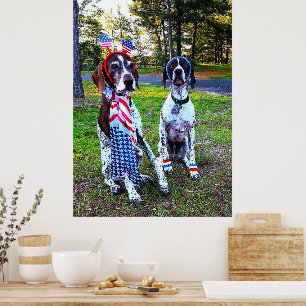 Patriotic Celebration Party Dogs Poster