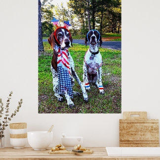 Patriotic Celebration Party Dogs Poster