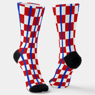 Patriotic Checker Stripe Crew Socks