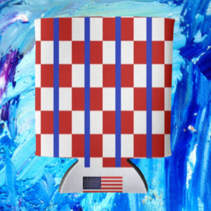 Patriotic Chequerboard Stripe Beverage Cooler