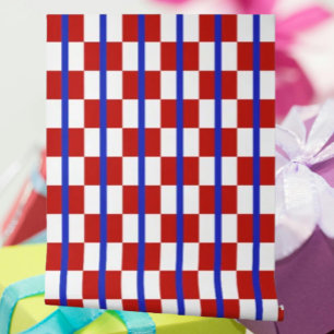 Patriotic Chequerboard Stripe Wallpaper