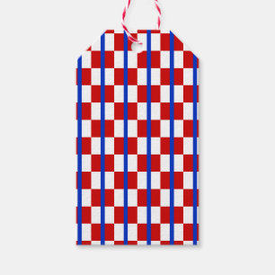 Patriotic Chequered Stripe Gift Tag
