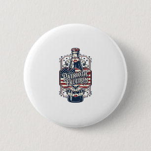 Patriotic Cherry Soda Retro Vector Graphic Tee_1 6 Cm Round Badge