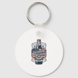 Patriotic Cherry Soda Retro Vector Graphic Tee_1 Key Ring