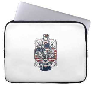 Patriotic Cherry Soda Retro Vector Graphic Tee_1 Laptop Sleeve
