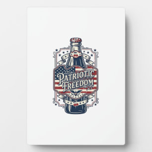 Patriotic Cherry Soda Retro Vector Graphic Tee_1 Plaque