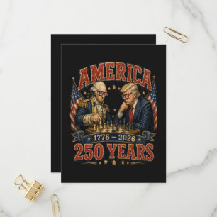 Patriotic Chess 250 Invitation Postcard