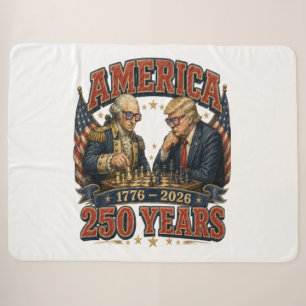 Patriotic Chess 250 Sherpa Blanket