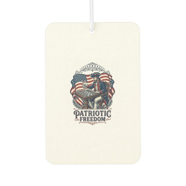 Patriotic Chess Player Vector Graphic Tee Car Air Freshener (Front)