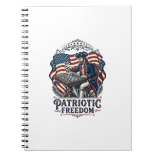 Patriotic Chess Player Vector Graphic Tee Notebook