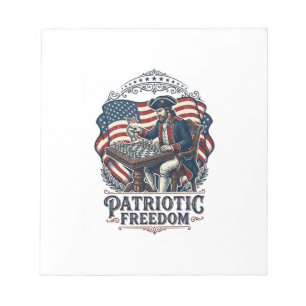 Patriotic Chess Player Vector Graphic Tee Notepad