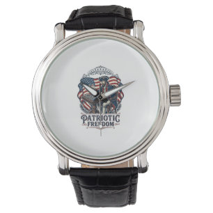 Patriotic Chess Player Vector Graphic Tee Watch