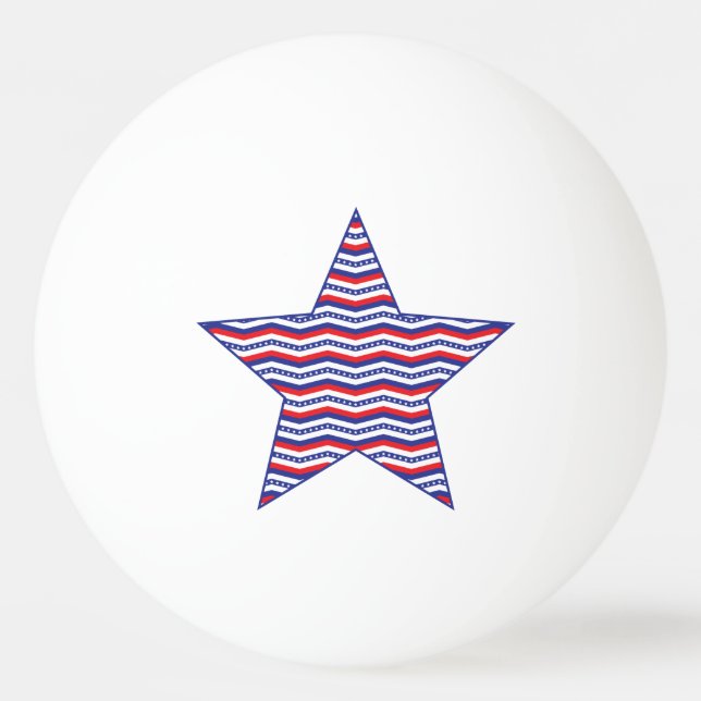 Patriotic Chevron Star Ping Pong Ball (Front)