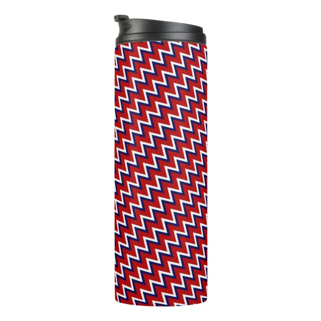 Patriotic chevron thermal tumbler (Rotated Right)