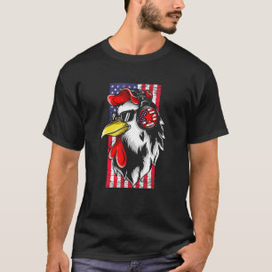 Patriotic Chicken 4th Of July American Usa Flag T-Shirt
