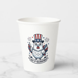 Patriotic Chicken July 4th Celebration T-Shirt Des Paper Cups