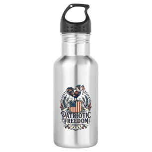 Patriotic Chicken Keeper Vector Graphic Tee_1 532 Ml Water Bottle