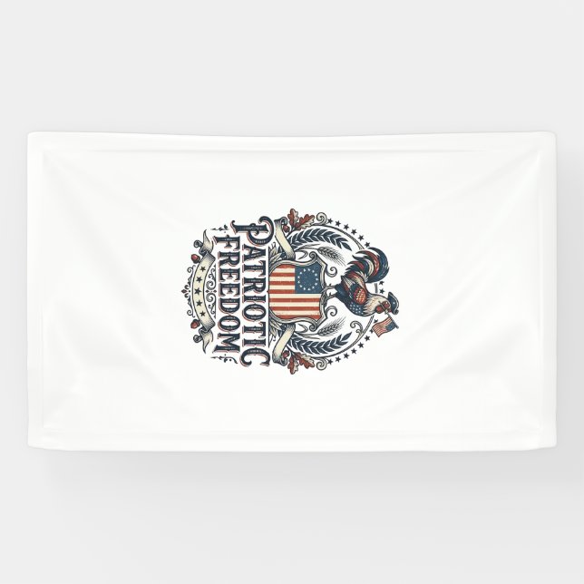 Patriotic Chicken Keeper Vector Graphic Tee_1 Banner (Horizontal)