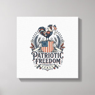Patriotic Chicken Keeper Vector Graphic Tee_1 Canvas Print