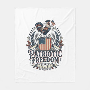 Patriotic Chicken Keeper Vector Graphic Tee_1 Fleece Blanket