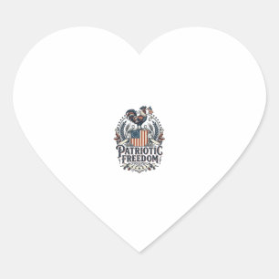 Patriotic Chicken Keeper Vector Graphic Tee_1 Heart Sticker