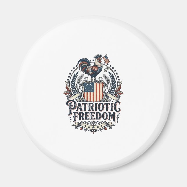 Patriotic Chicken Keeper Vector Graphic Tee_1 Magnet (Front)
