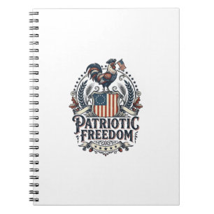 Patriotic Chicken Keeper Vector Graphic Tee_1 Notebook