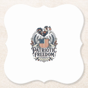 Patriotic Chicken Keeper Vector Graphic Tee_1 Paper Coaster