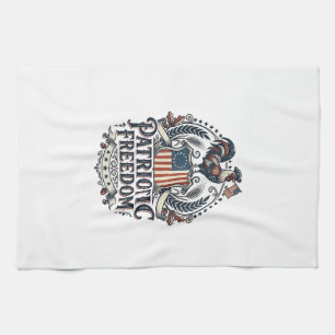 Patriotic Chicken Keeper Vector Graphic Tee_1 Tea Towel