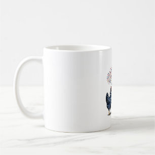 Patriotic Chicken Trio Vintage Engraving Vector De Coffee Mug