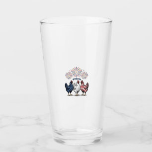 Patriotic Chicken Trio Vintage Engraving Vector De Glass