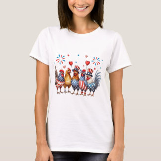 Patriotic Chickens  T-Shirt