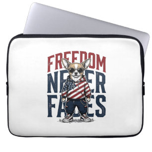 Patriotic Chihuahua Freedom Vintage Dog Shirt Desi Laptop Sleeve