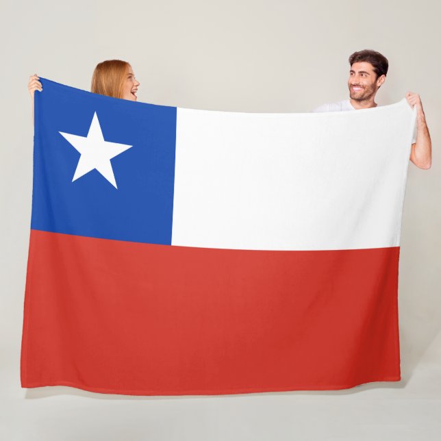 Patriotic Chile flag Chileans Fleece Blanket (In Situ)