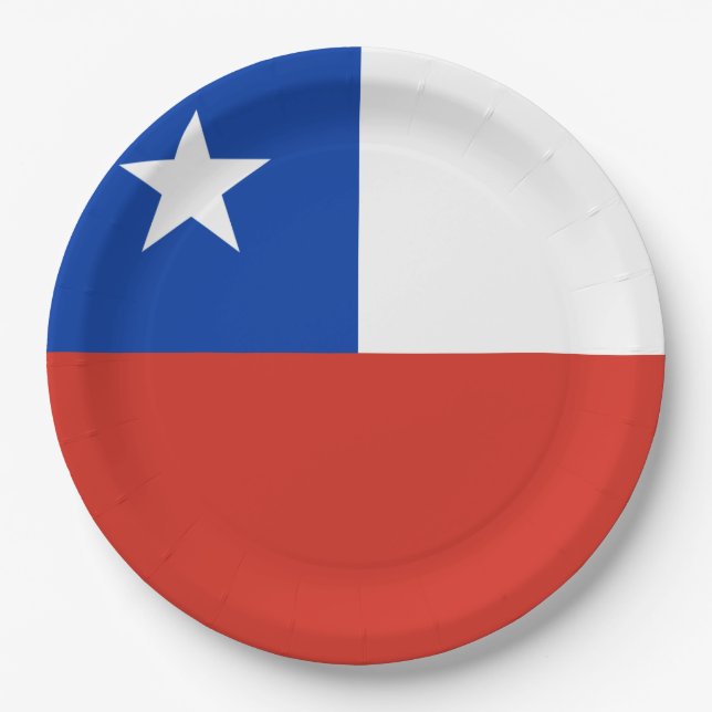 Patriotic Chile flag Chileans Paper Plate (Front)