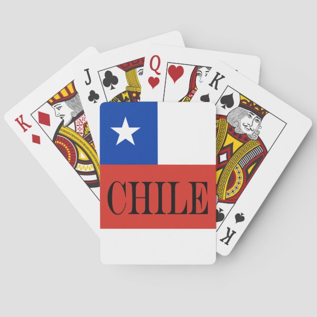 Patriotic Chile flag Chileans Playing Cards (Back)