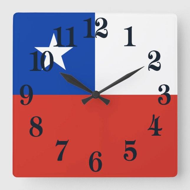Patriotic Chile flag Chileans Square Wall Clock (Front)