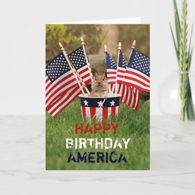 Patriotic Chipmunk Card (Front)