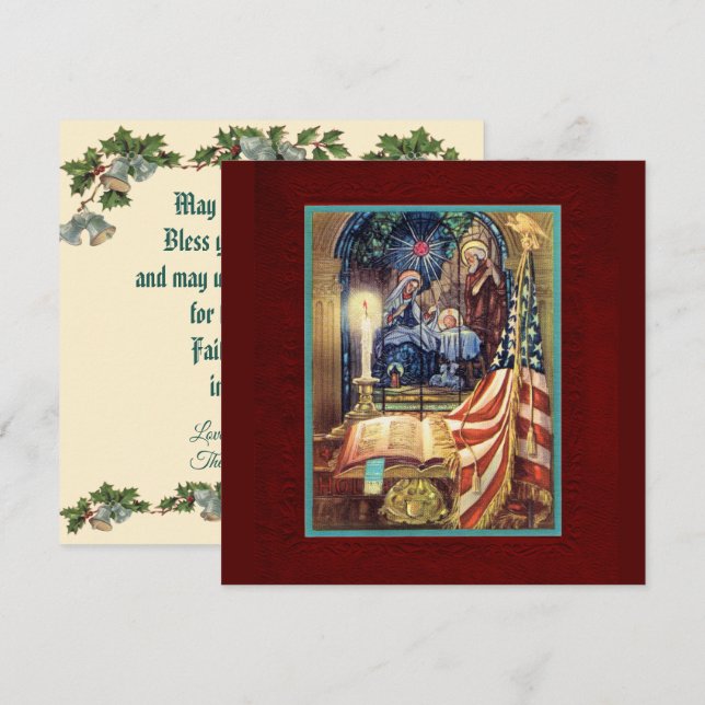 Patriotic Christian American Christmas Card (Front/Back)