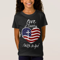 Patriotic Christian Faith In God Heart Cross Ameri