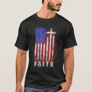 Patriotic Christian Faith Love Jesus American Flag T-Shirt